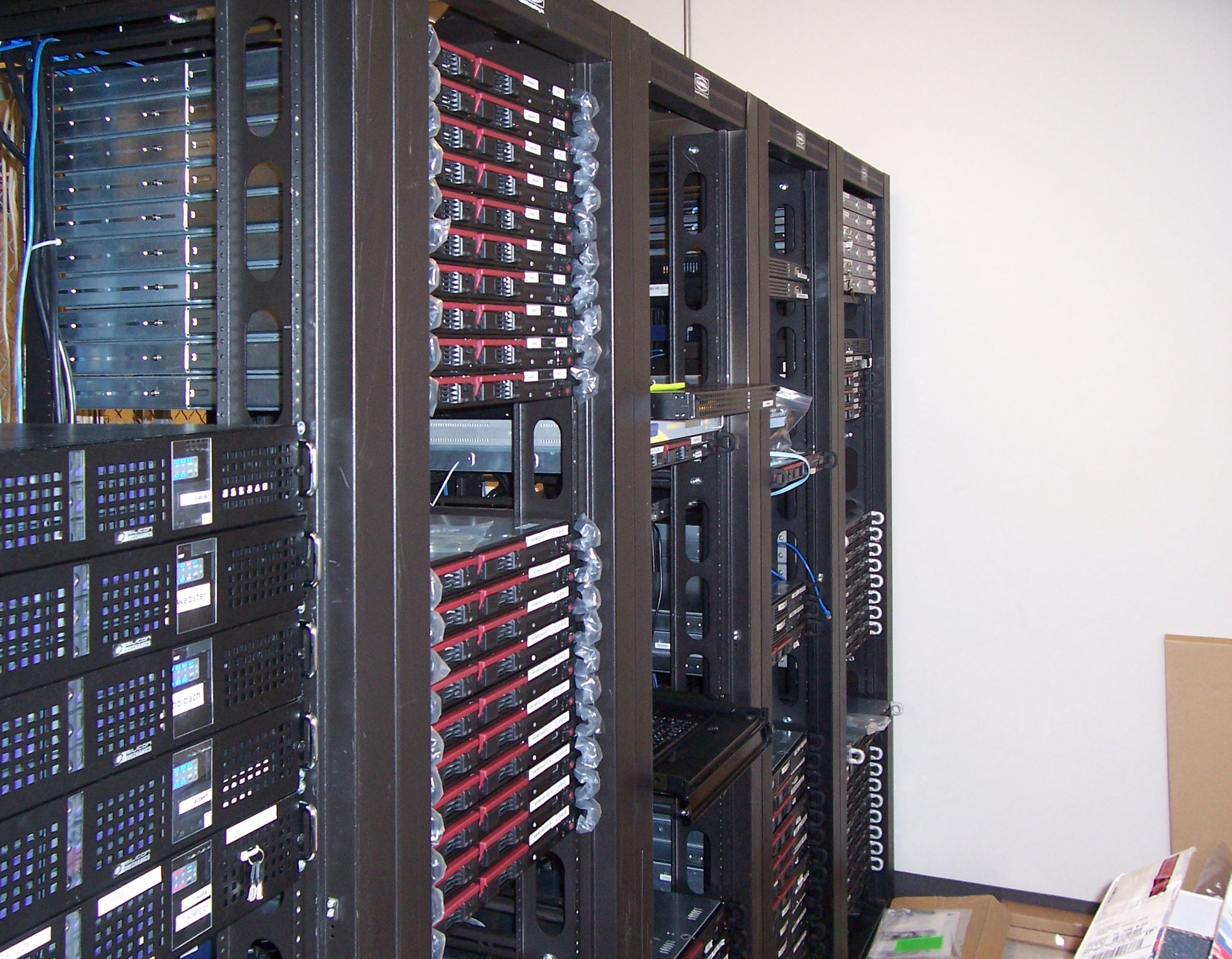 A rack of servers